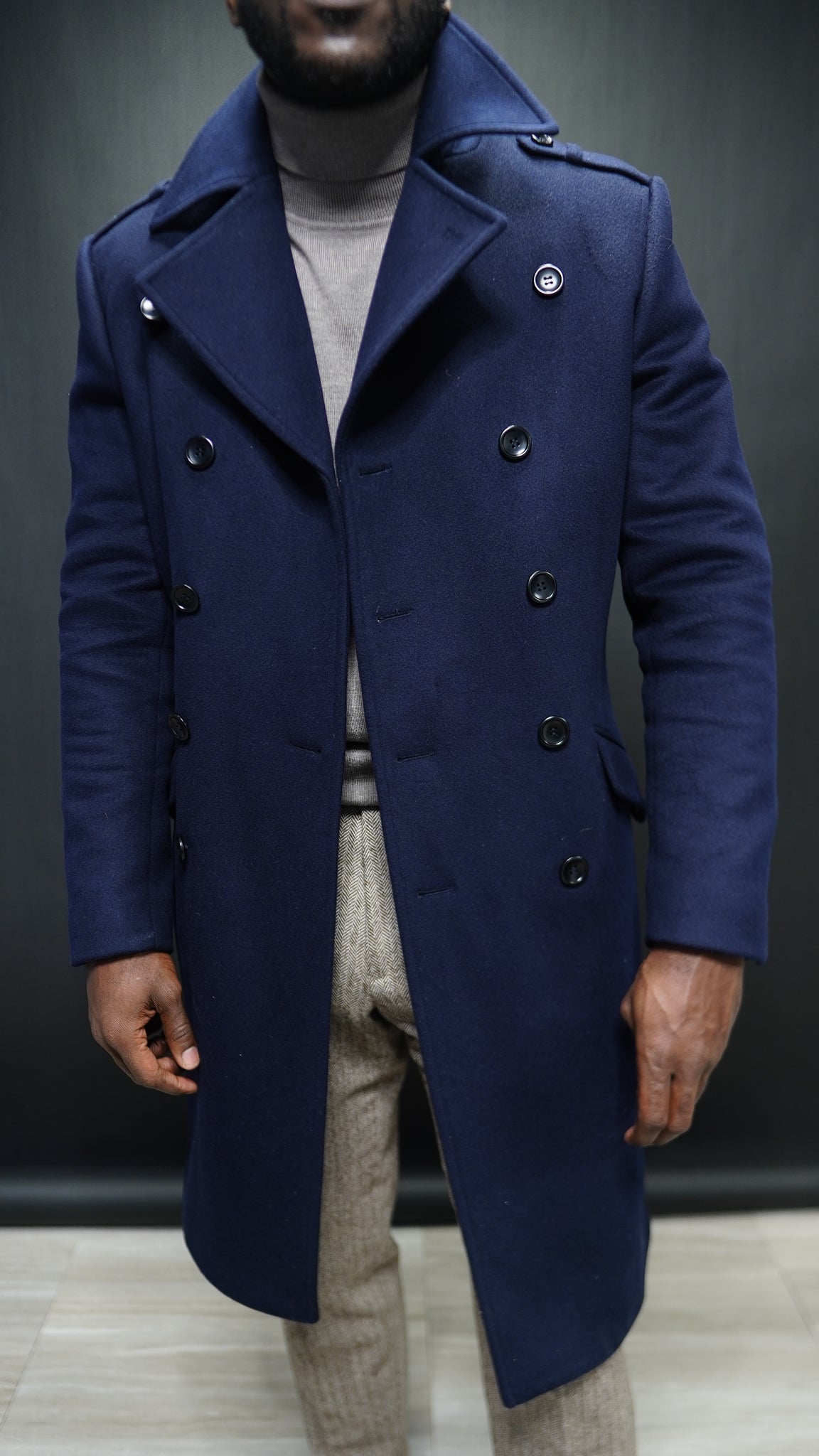 Navy Blue Essential Overcoat