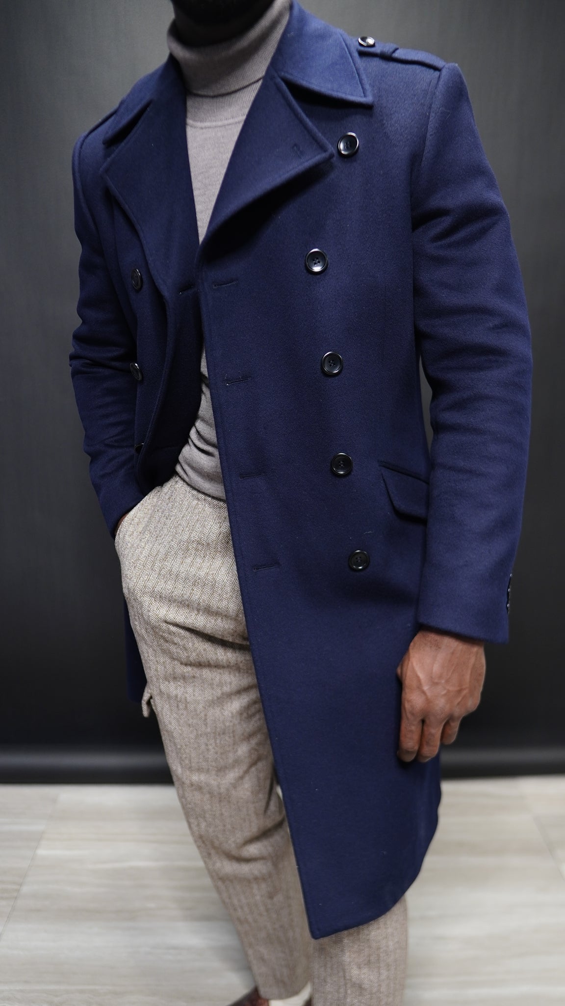 Navy Blue Essential Overcoat