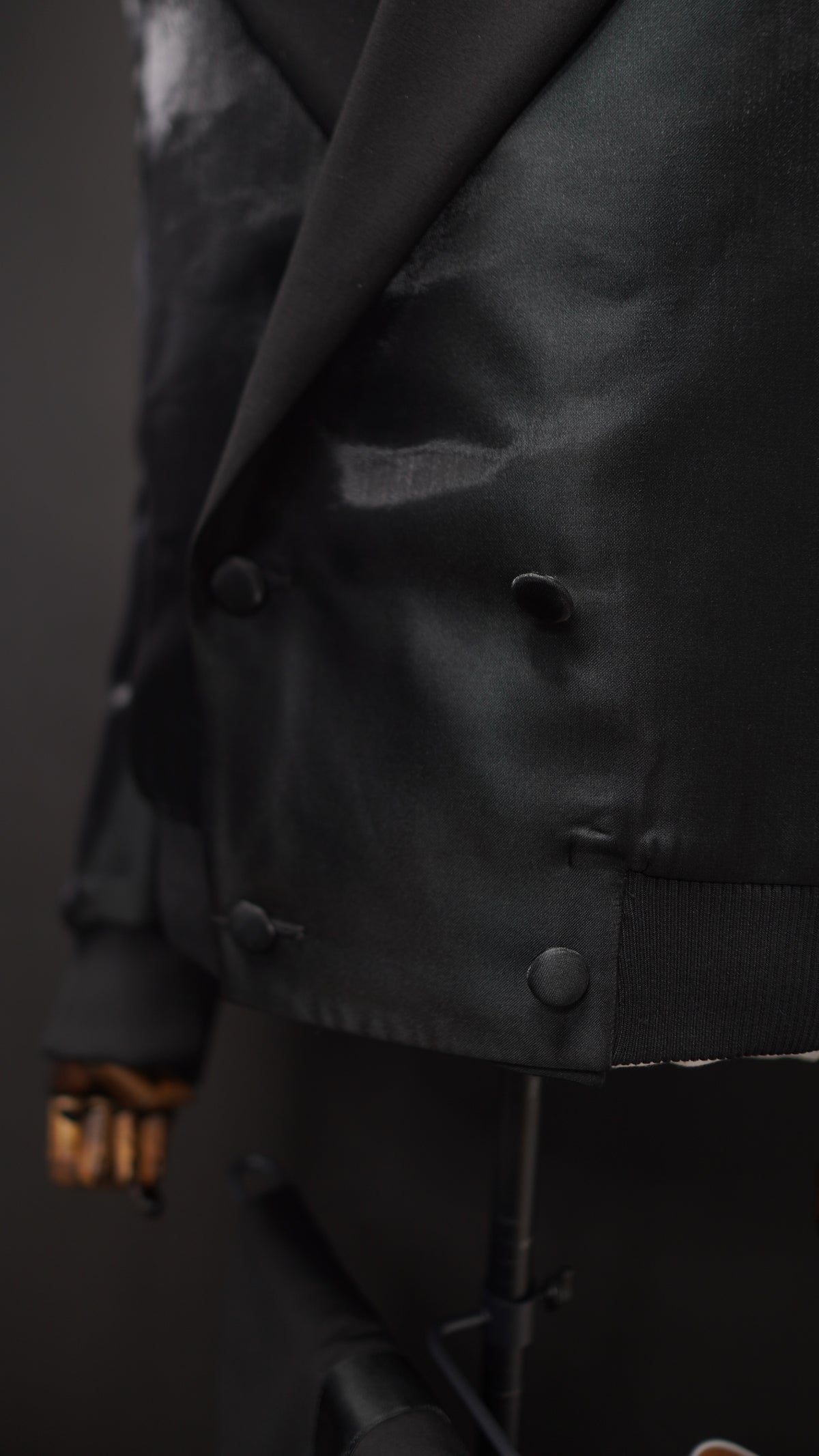 Black Tuxedo Bomber Jacket Set