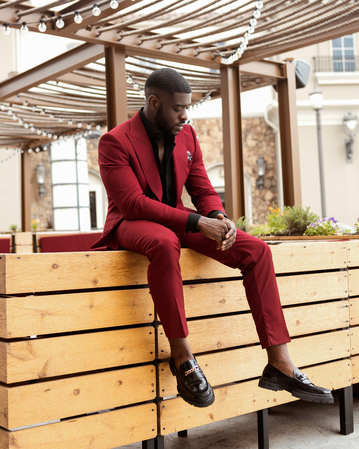 Cherry Red Peak lapel suit