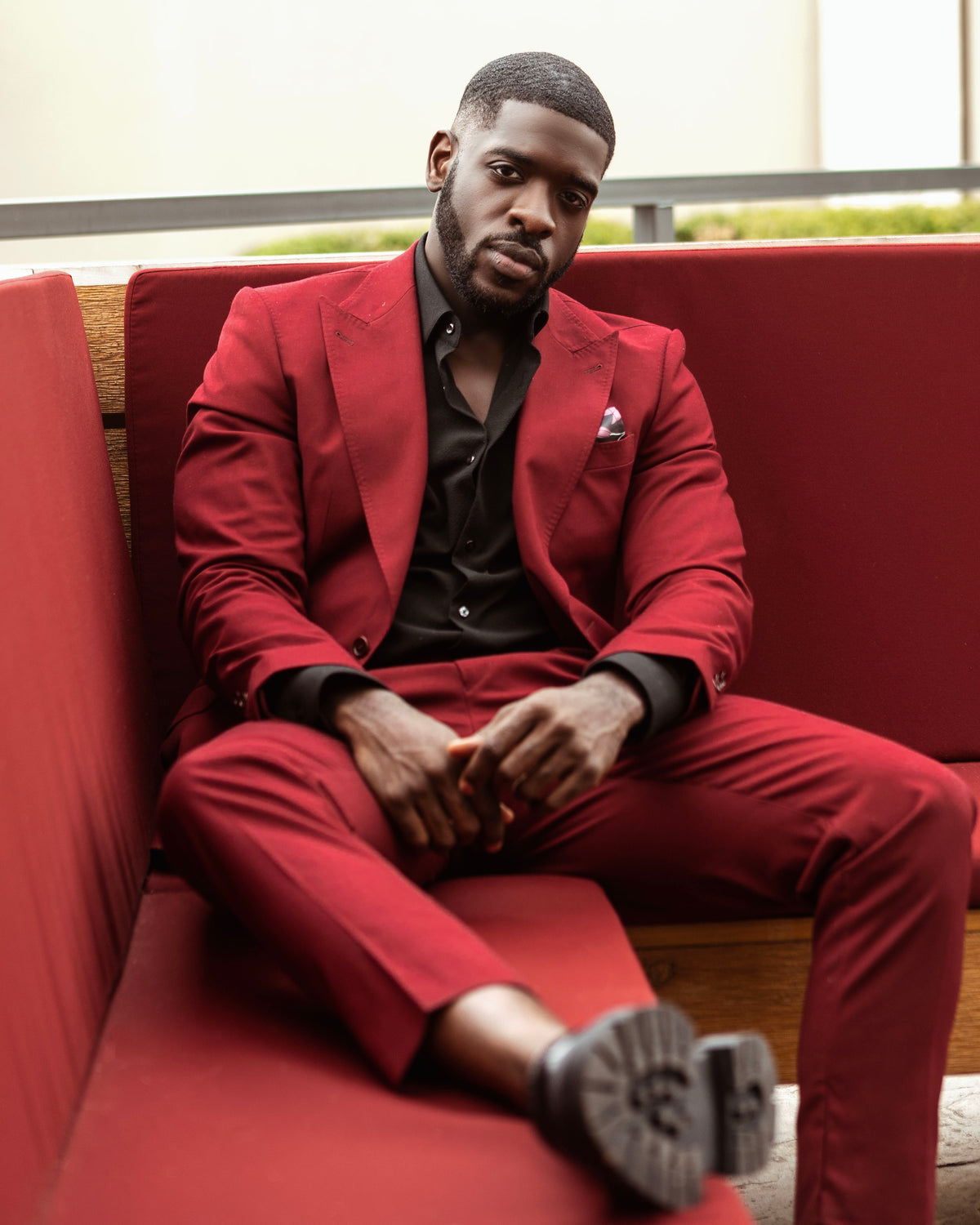 Cherry Red Peak lapel suit