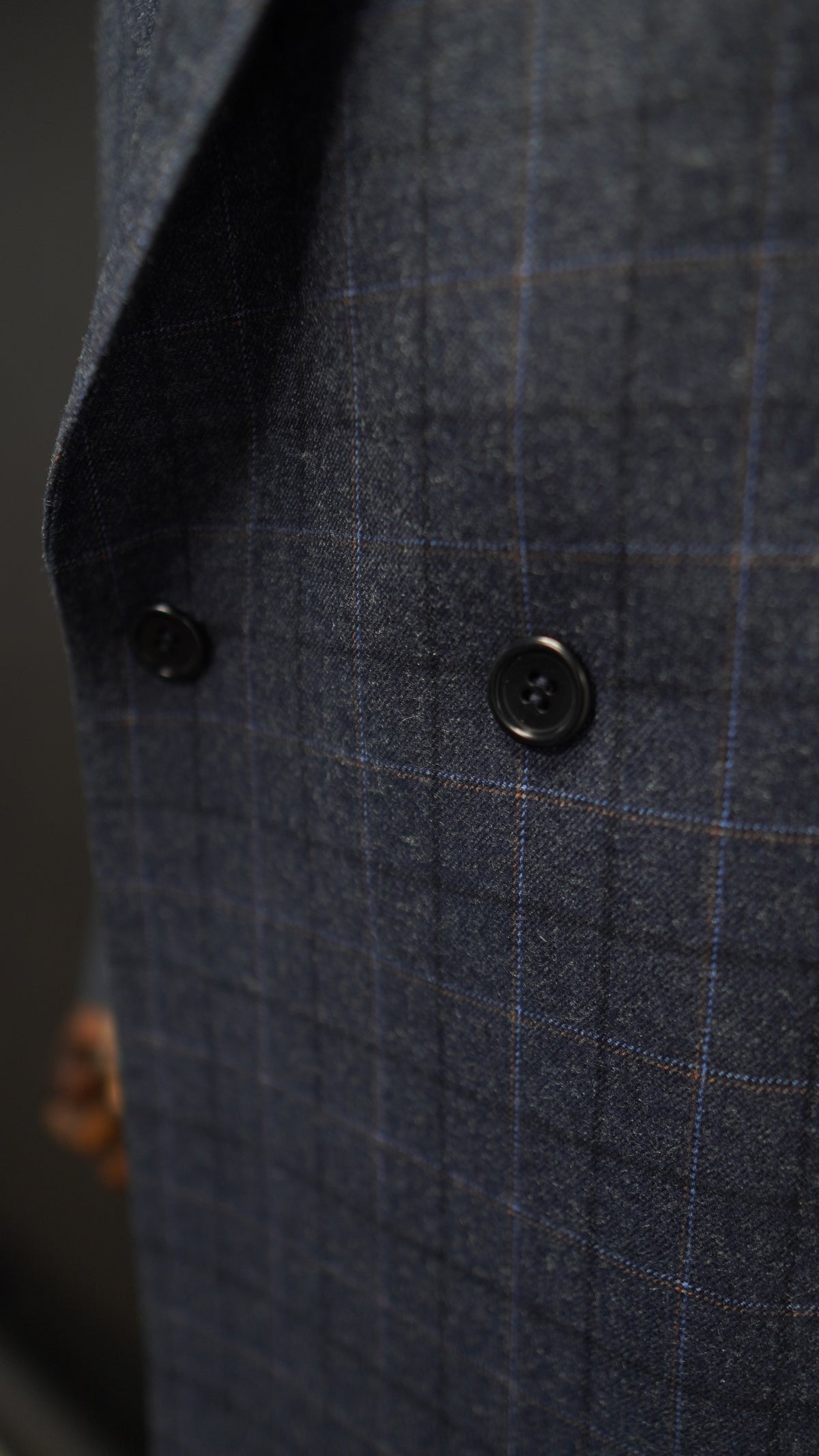 Blue Double Breasted Two Button Plaid Suit ( Notch Lapel )