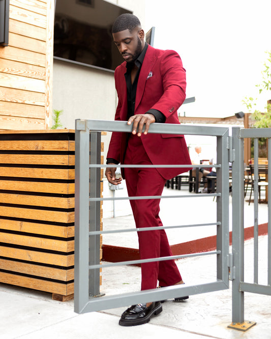 Cherry Red Peak lapel suit