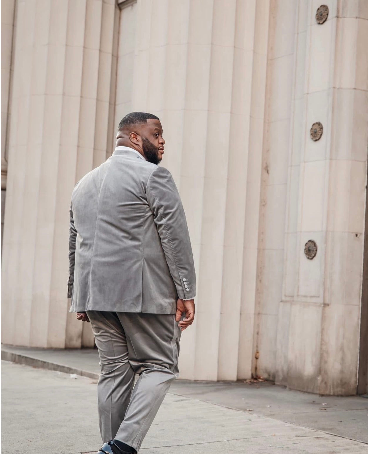 Grey 3Pc Velvet Tuxedo Vest Included