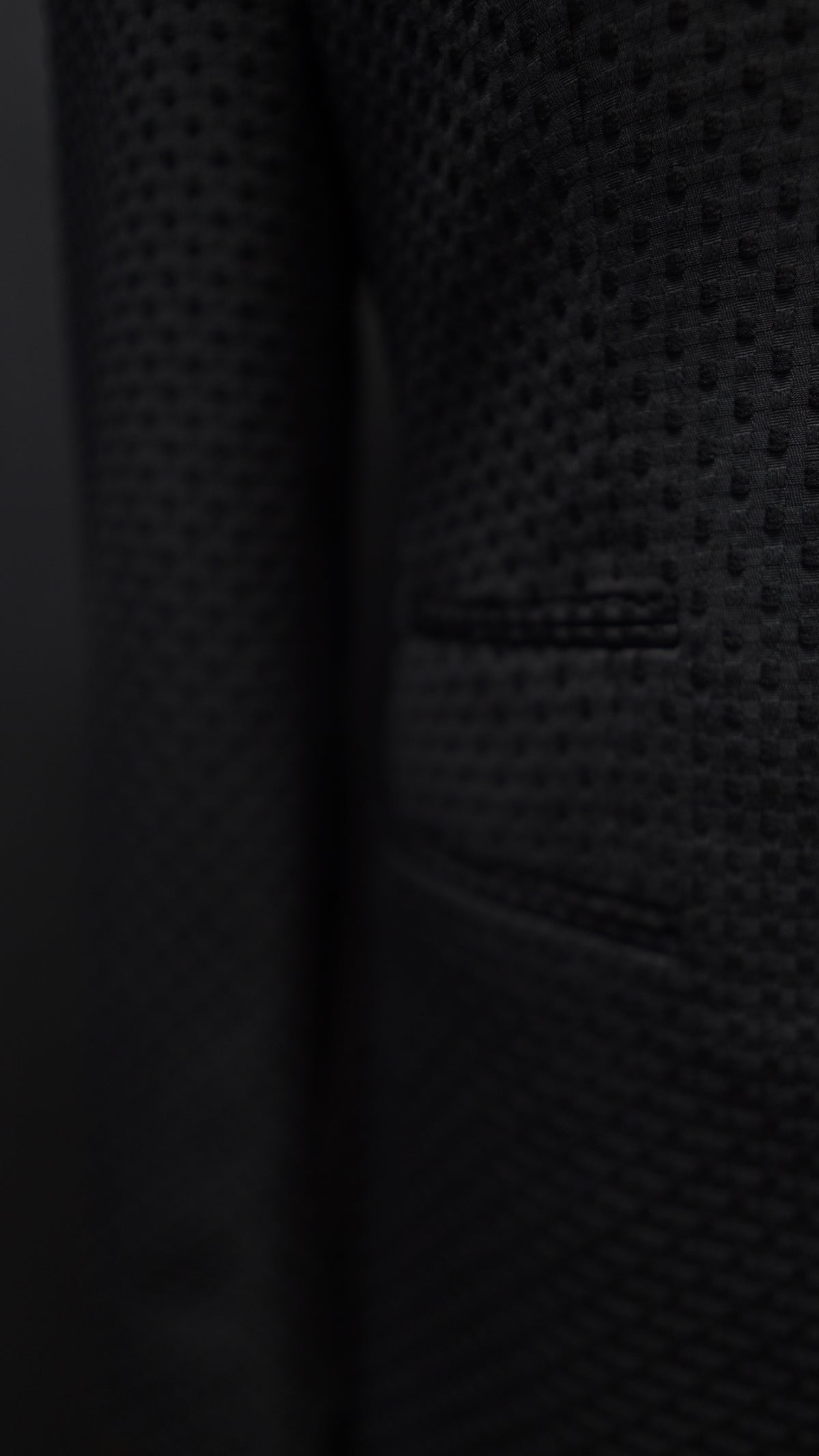 Black Embossed Peak lapel suit