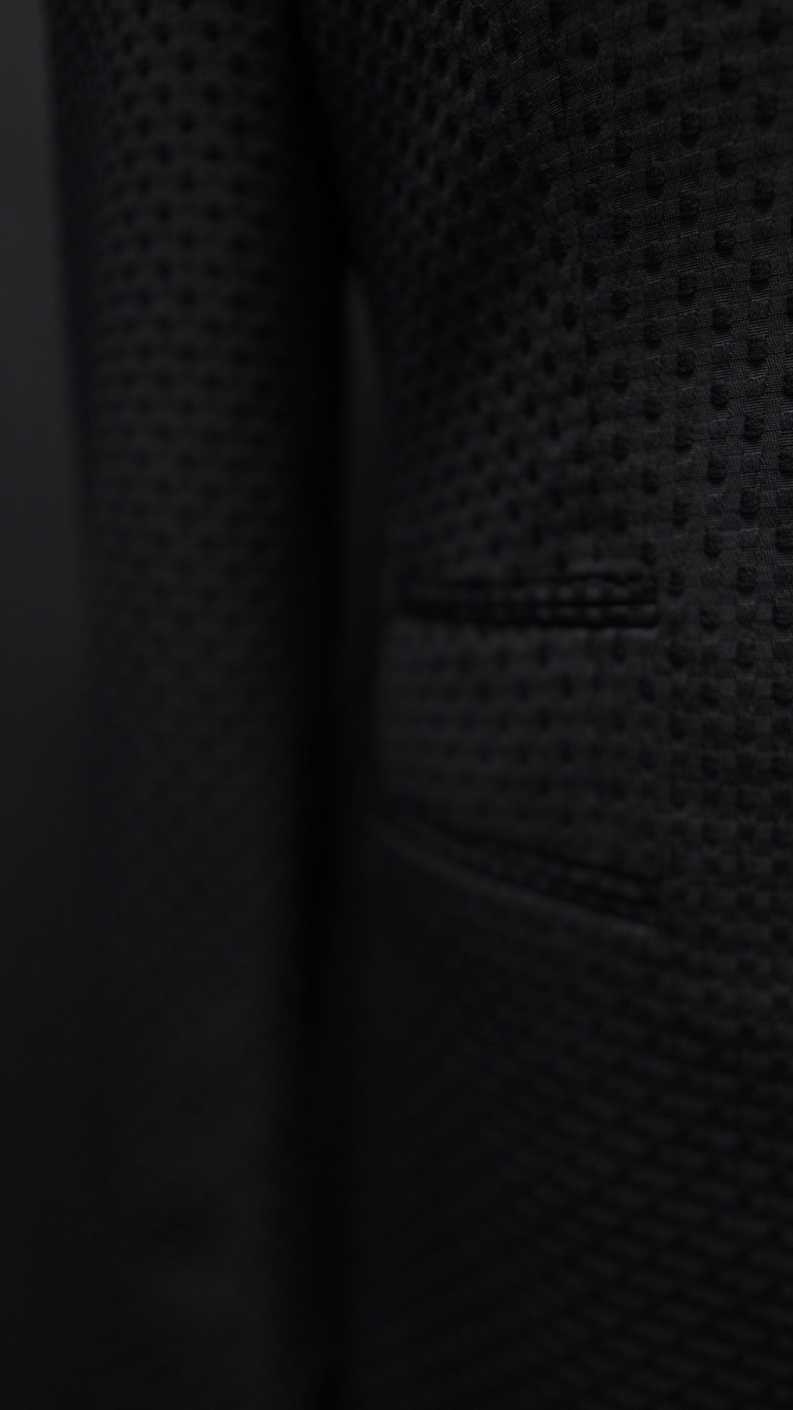 Black Embossed Peak lapel suit