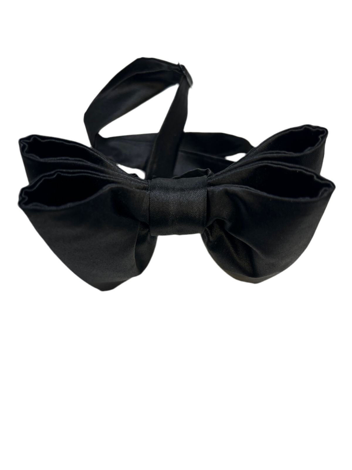 Black Large Silk Bow Tie