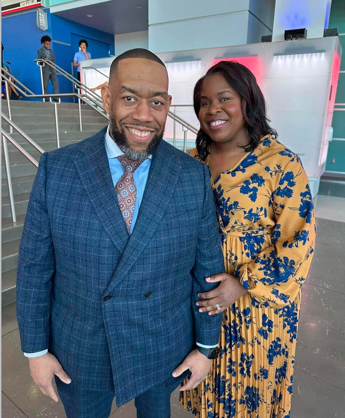 Blue Double Breasted Two Button Plaid Suit ( Notch Lapel )
