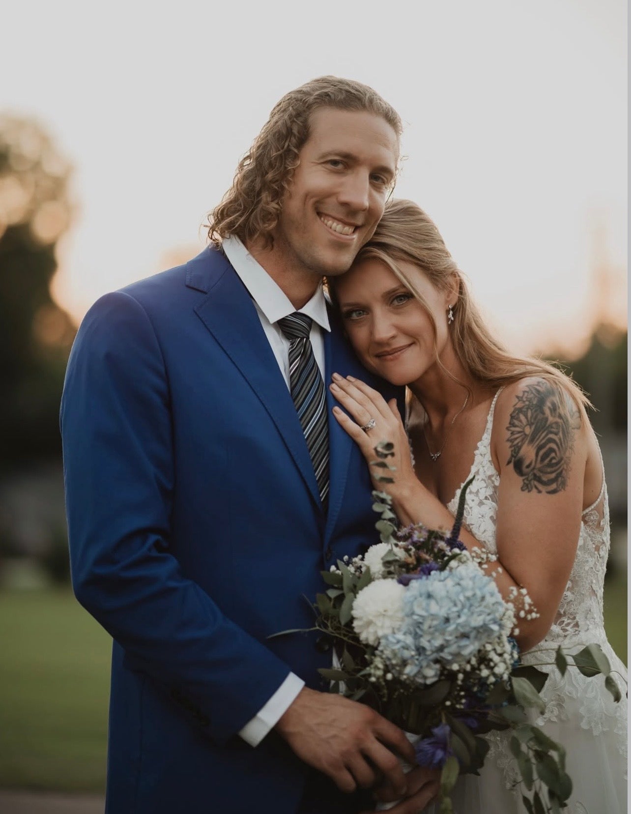 Electric Blue Notched  lapel suit