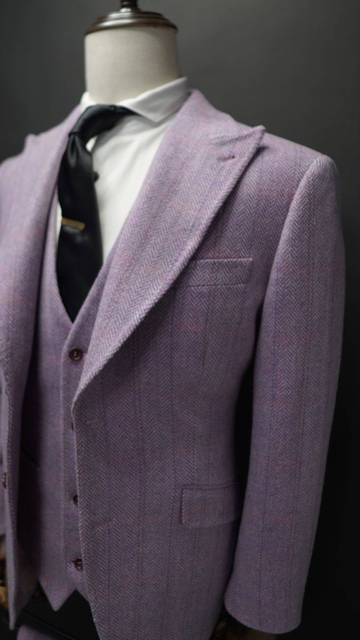 Tweed Mauve Three Piece Suit ( Flared Trousers)