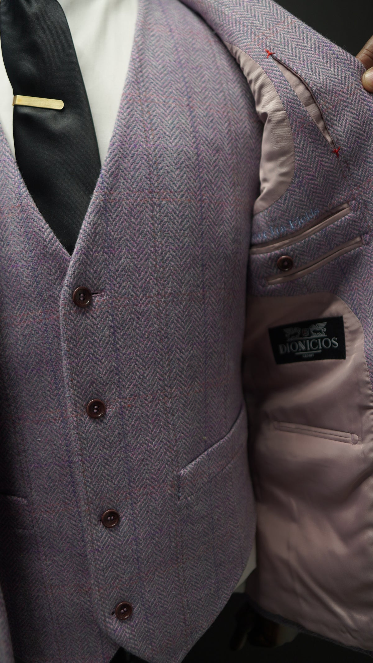 Tweed Mauve Three Piece Suit ( Flared Trousers)