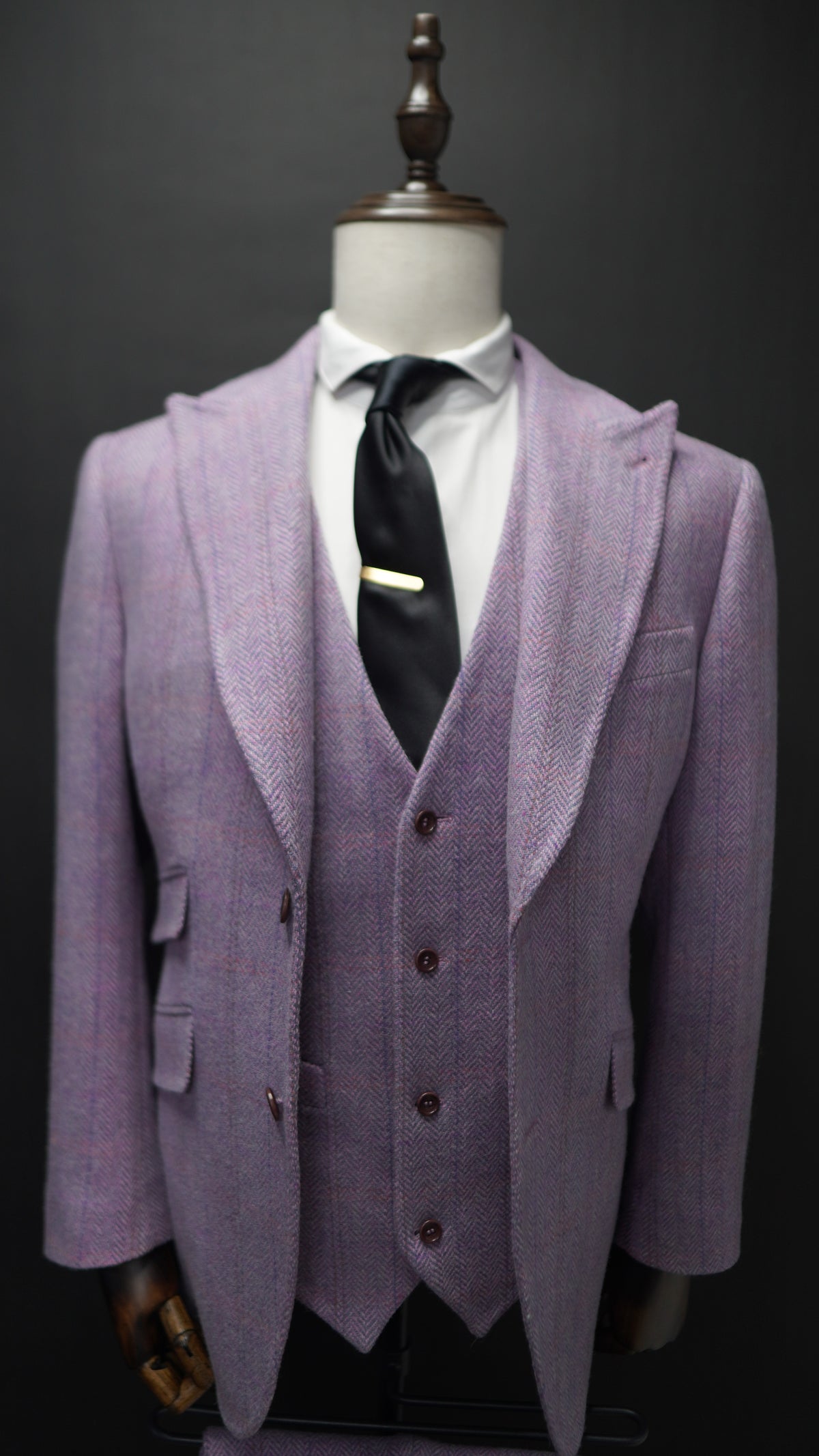 Tweed Mauve Three Piece Suit ( Flared Trousers)
