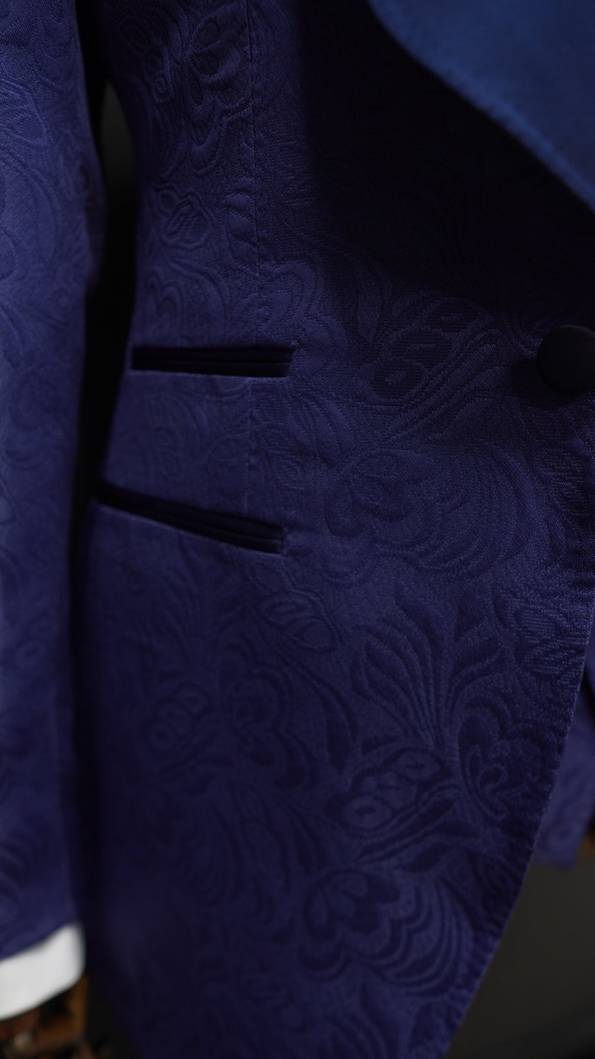 Blue Jacquard  3 pc Tuxedo ( Vest Included )