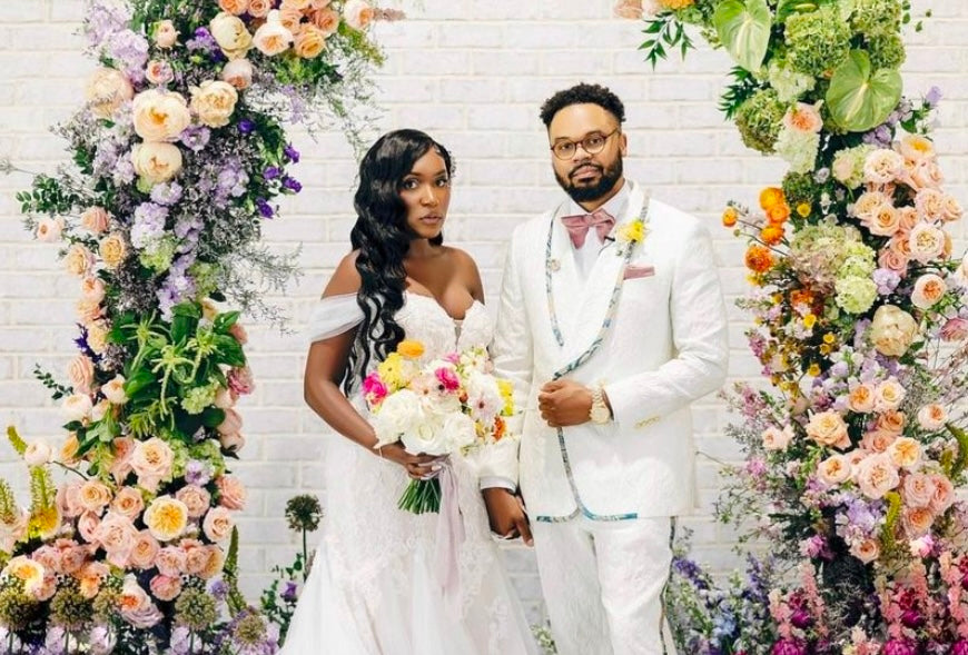 White Double Breasted Jacquard Tuxedo