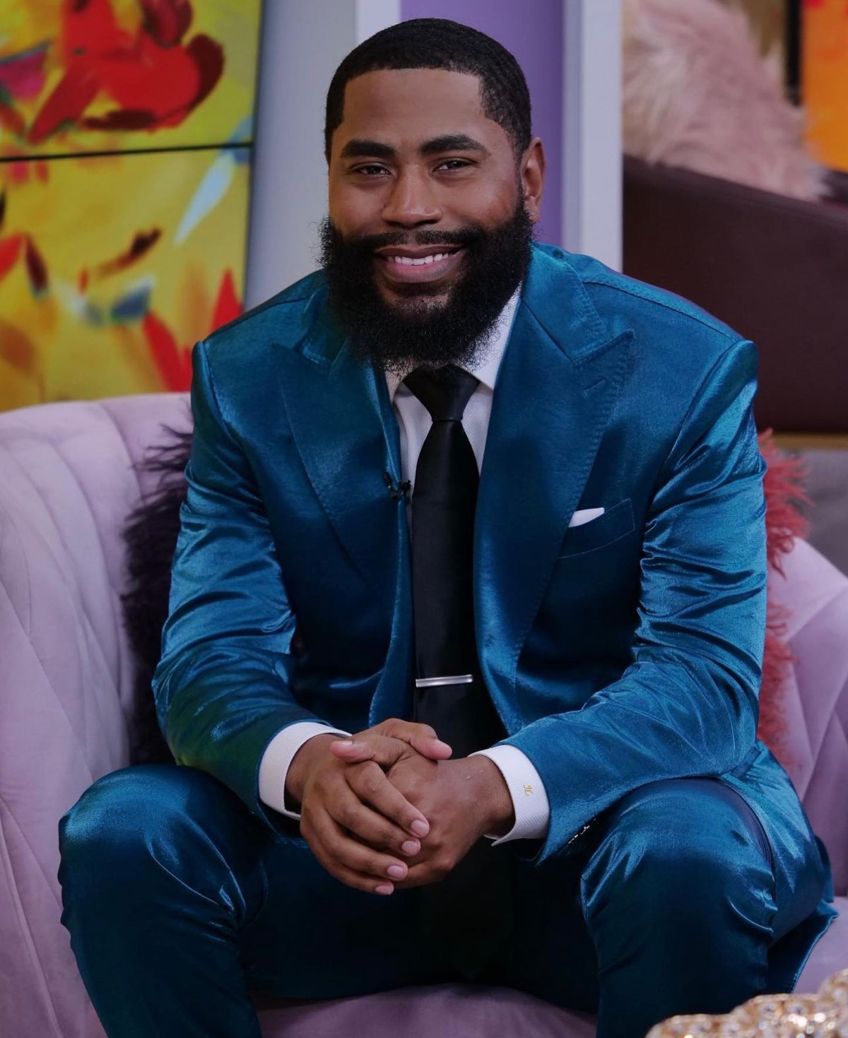 Justins Turquoise peak lapel suit