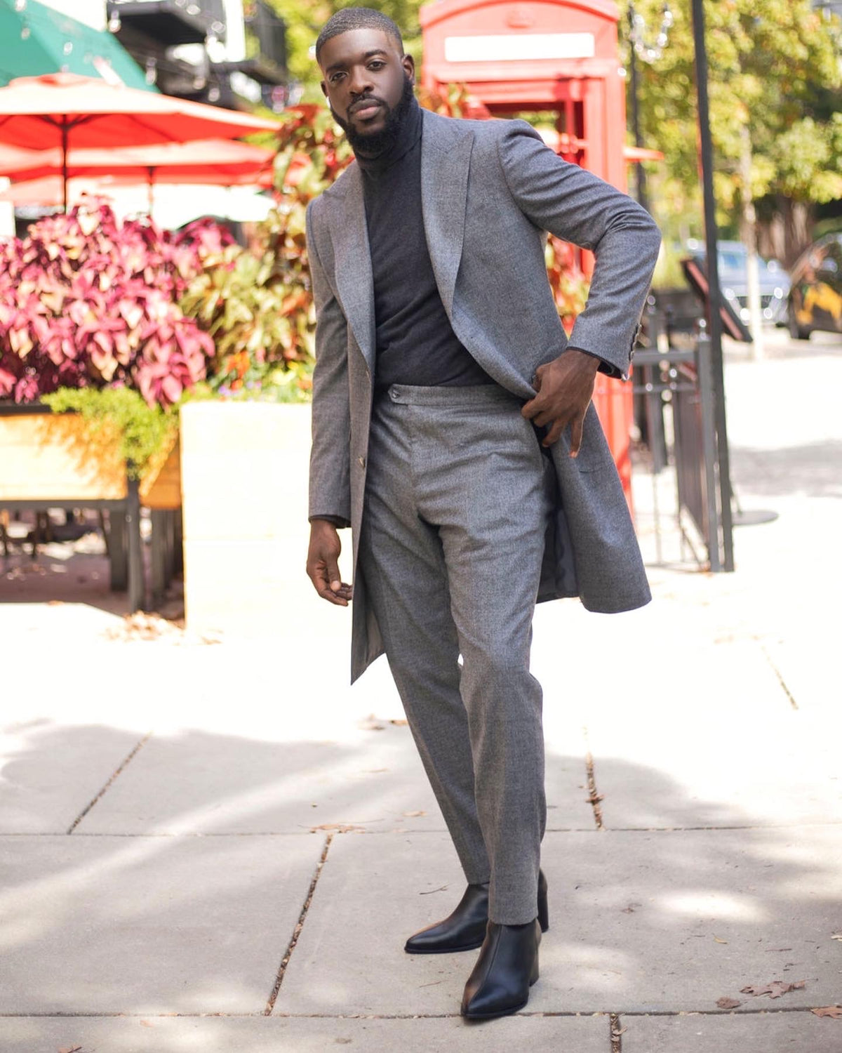 Samuels Grey Peak Lapel Suit