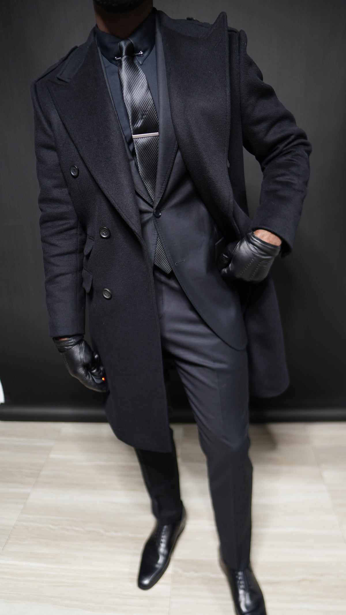 Black Essential Overcoat