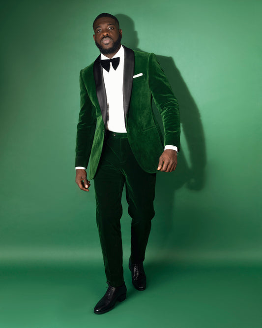 Matthews Emerald  Velvet Removable  Shawl Lapel Tuxedo
