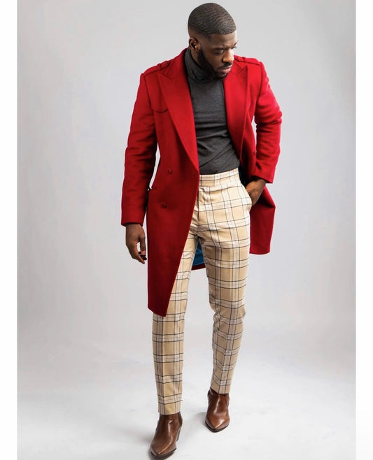 David’s Red Double Breasted Overcoat