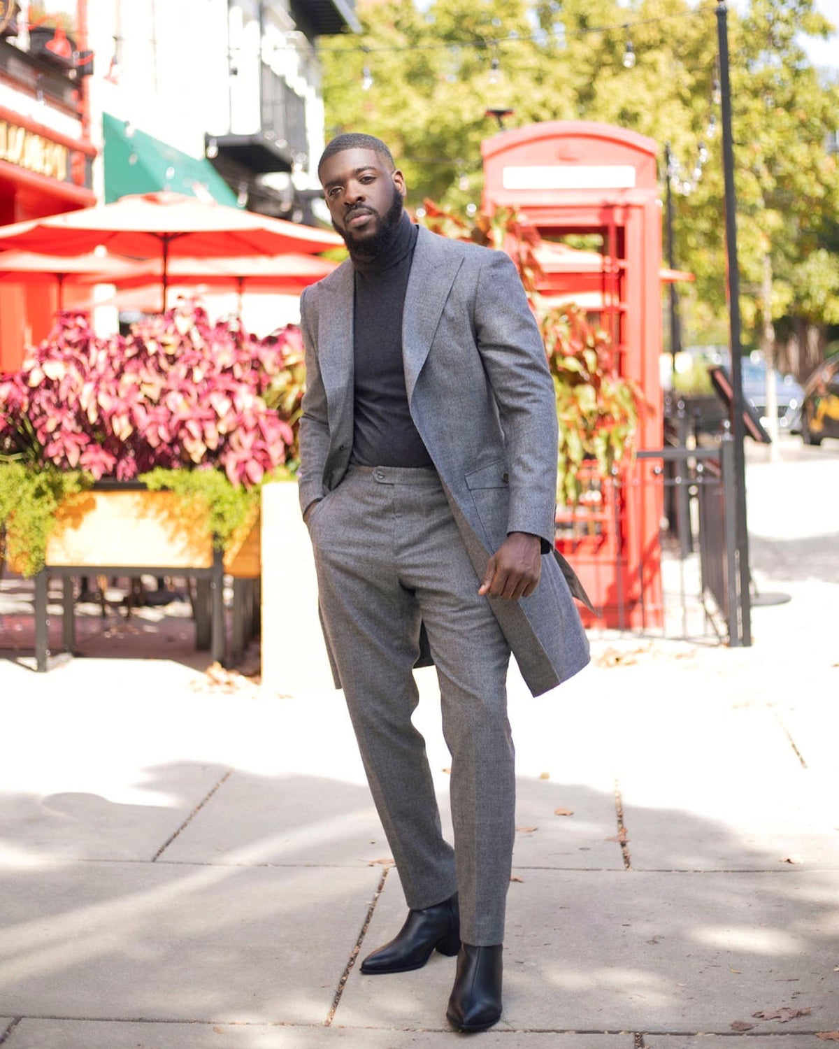 Samuels Grey Peak Lapel Suit