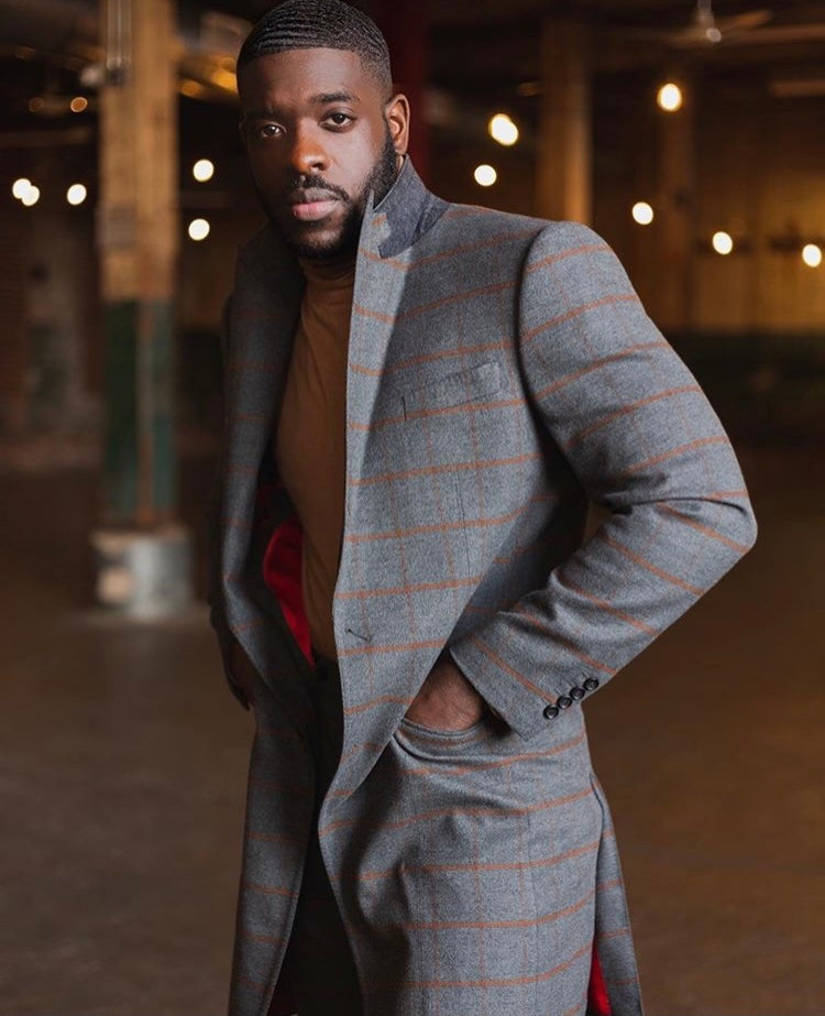 Benjamin’s Grey and Brown Windowpane Cashmere Suit