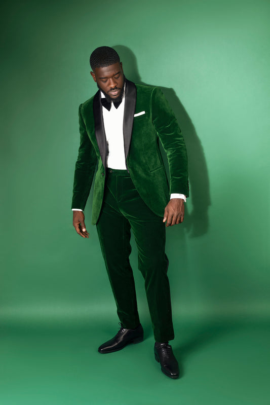 Matthews Emerald  Velvet Removable  Shawl Lapel Tuxedo