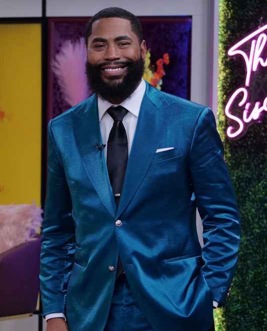 Justins Turquoise peak lapel suit