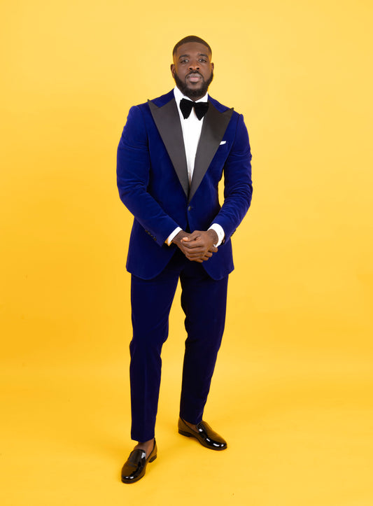 The Xane (Zane) Navy Blue Peak Lapel Tuxedo (with removable Lapels)