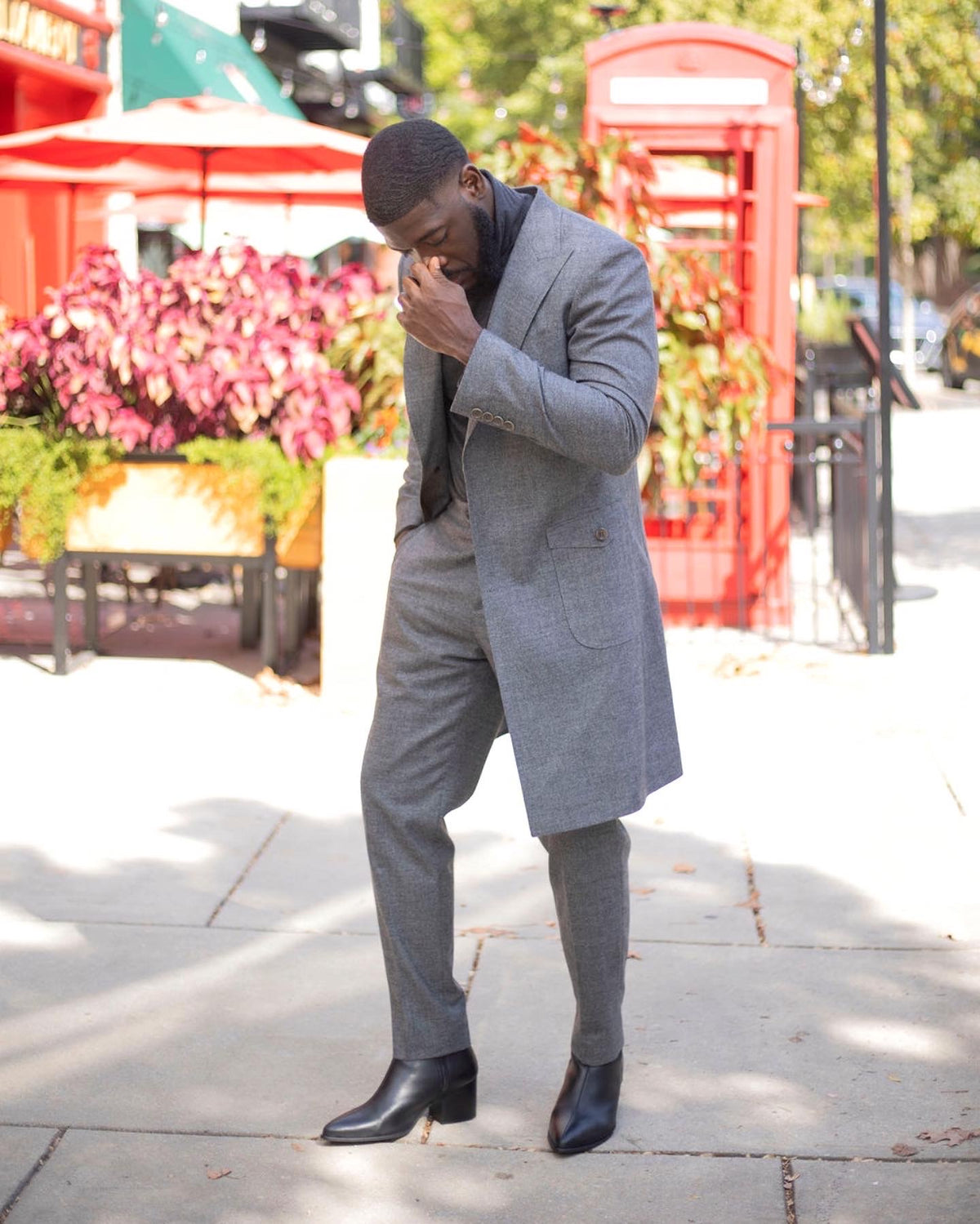 Samuels Grey Peak Lapel Suit