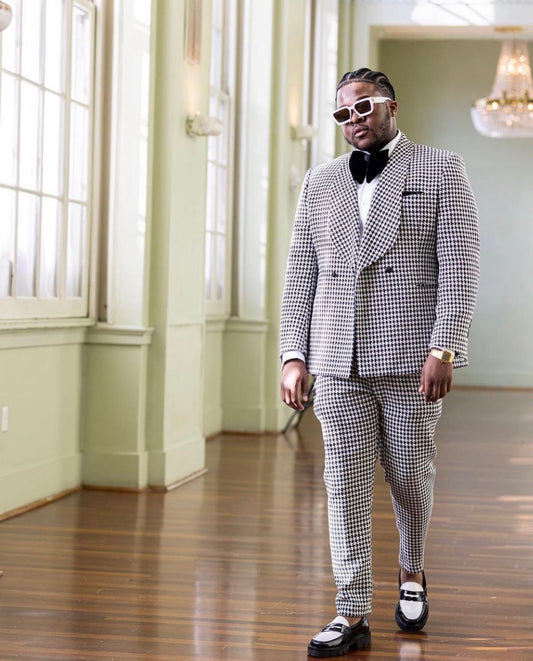 Johns Houndstooth  Double Breasted Tuxedo