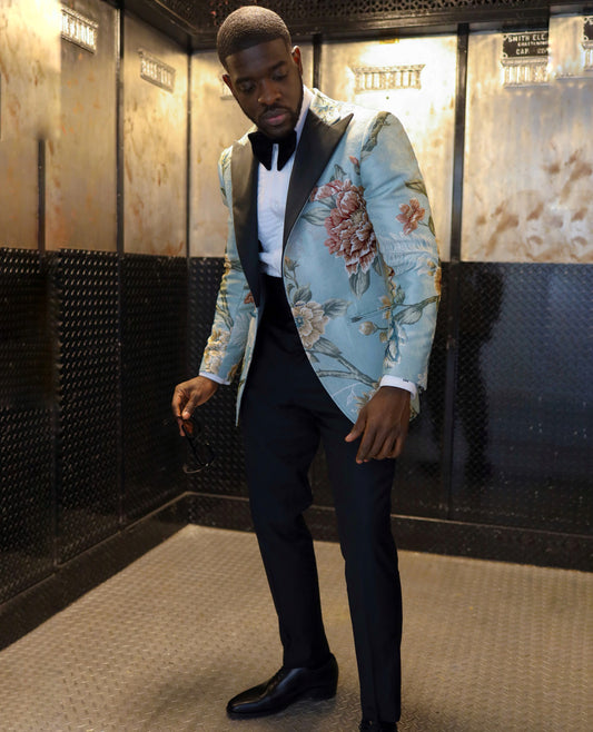 Floral  Removable Peak Lapel Tuxedo