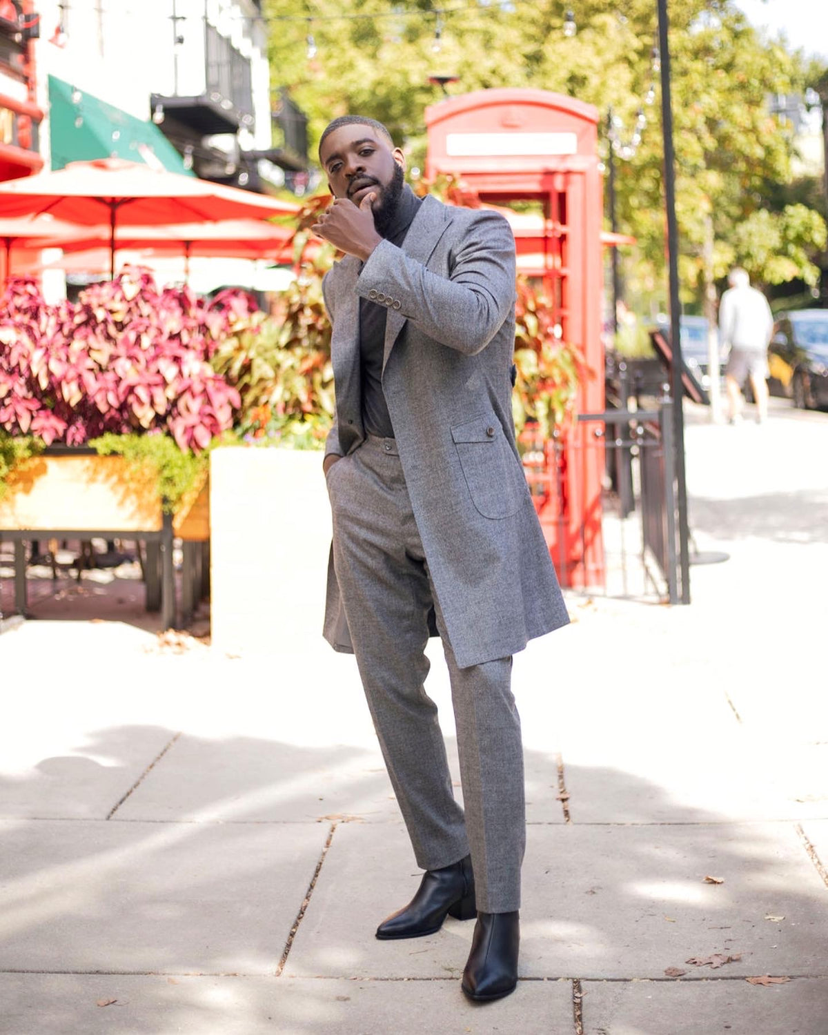 Samuels Grey Peak Lapel Suit